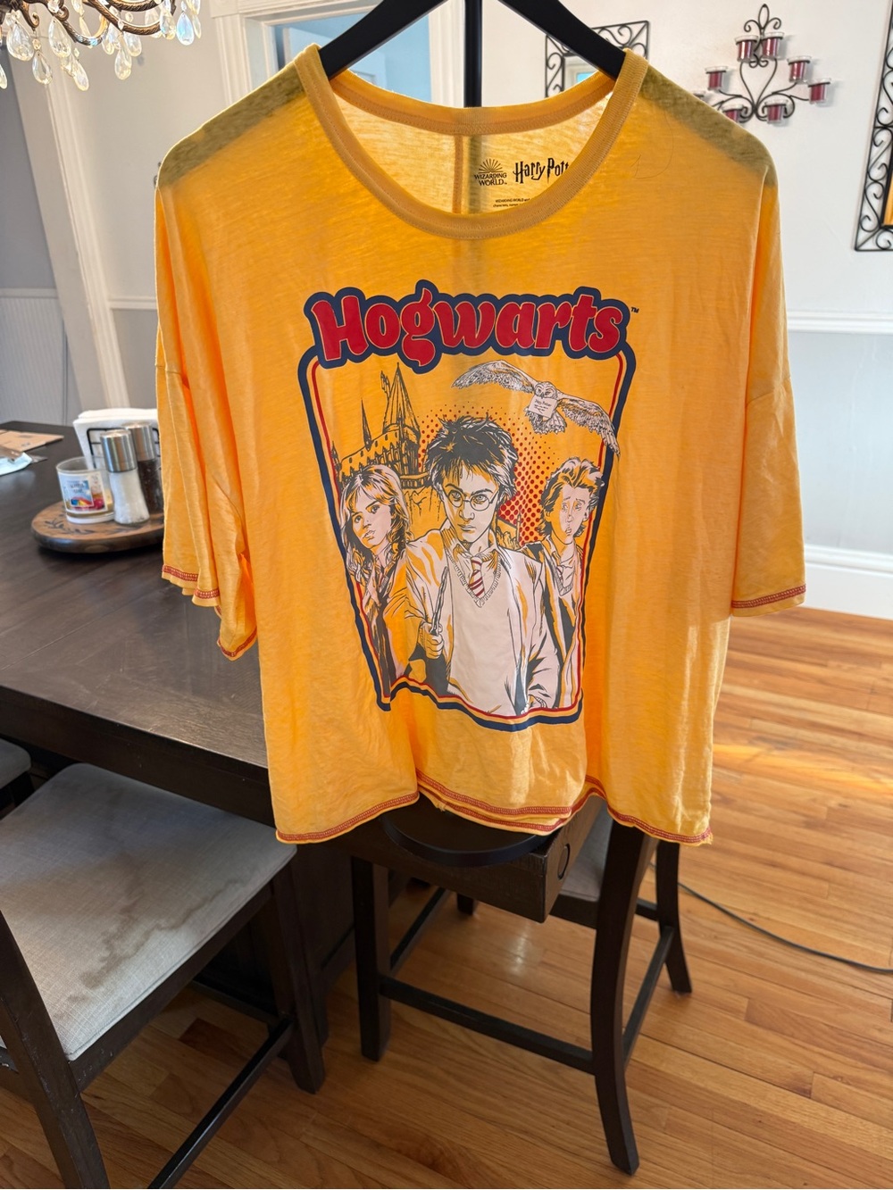 ⚡ Magical Vibes! Harry Potter Hogwarts Trio Yellow Graphic Tee ⚡